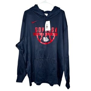 Mens Nike Therma Fit Navy Gonzaga Bulldogs Basketball Hoodie NWT Size 3XL